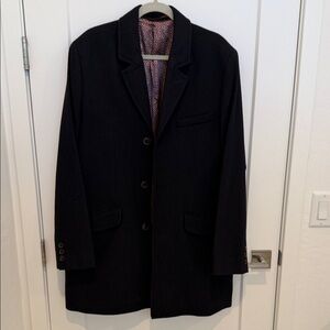 Ted Baker Men's Jacket Coat BALON Black Wool 3 Quarter Length Ted size 5 US XL